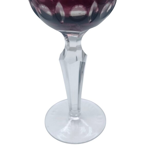 Lausitzer Grapes & Vines Cut To Clear Cordial Glasses Set Of 3 Emerald Green Ame - Picture 6 of 12